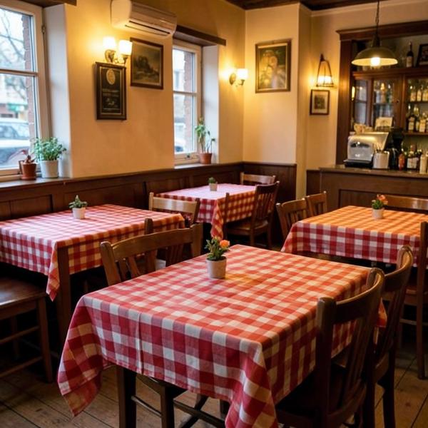 Kameralna sala restauracji ze stolikami